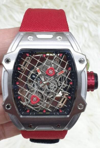 Richard Mille Replica Watch RM 27-04 TOURBILLON RAFAEL NADAL Steel Red Textile